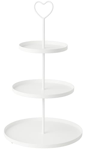 matrasa Deko Etagere aus Metall mit Herz - Ø30 cm H48 cm - Weihnachtsdeko Scandi Design (Weiß) matrasa Deko Etagere aus Metall mit Herz - Ø30 cm H48 cm - Weihnachtsdeko Scandi Design (Weiß)