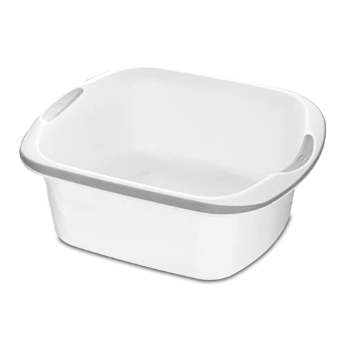 Addis Premium Soft Grip Large Rectangular Washing Up Bowl 9.5 litre White and Grey