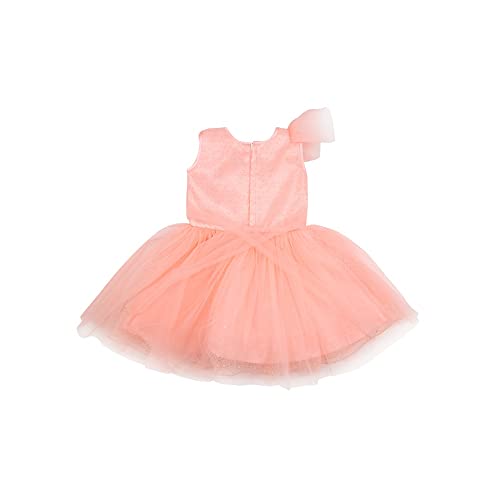 Image of V MART Girls Solid Net Round NeckFrock