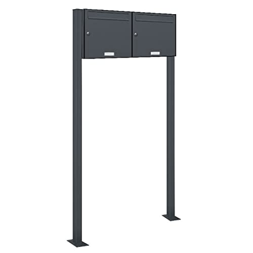 AL Briefkastensysteme 2er Standbriefkasten in Anthrazitgrau RAL 7016 als 2...