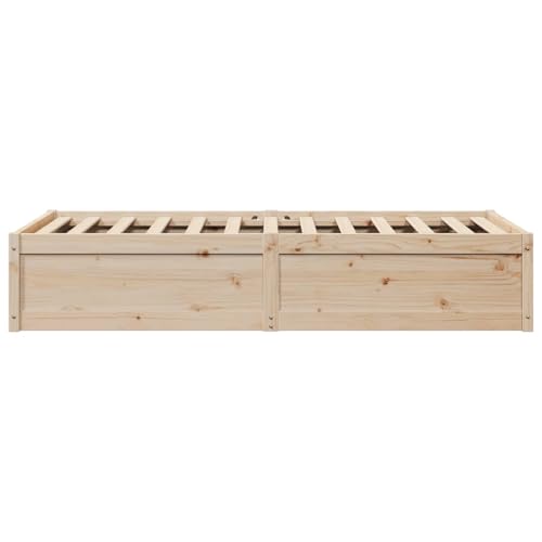 Massivholzbett ohne Matratze 75x190 cm Holz Bett Massivholzbett Bed Frame Bettgestell Bett Holz Kiefernholz - 846846 – Bild 7