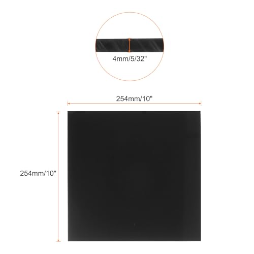 Image of 10 x 10 Inch UHMW Polyethylene Sheets, 5 /32 Inch Thick Ultra High Molecular Weight Black Plastic Sheet [for Home, Industrial]