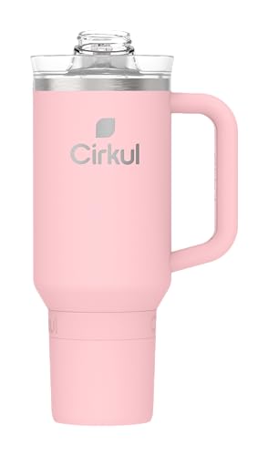 Cirkul 40oz. Blush Stainless Steel Tumbler with Handle, All-Day StrawSip™, Double-Wall Insulated