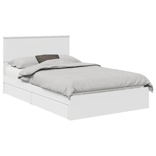 vidaXL Storage Bed with Headboard White 120 x 200 cm Enginee