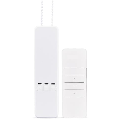 MObyat Ouvre-Porte Intelligent Motorisé pour Stores À Enrouleur À Chaîne, Moteur Intelligent pour Rideaux À Cordon avec Télécommande Et Commande Vocale, Réglage L'heure, Mémoire Coupure Courant