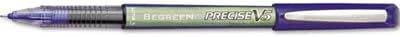 Pilot 26301 0.5 mm Extra-Fine Precise V5 BeGreen Stick Roller Ball Pen - Blue Ink, Blue Barrel (1-Dozen)