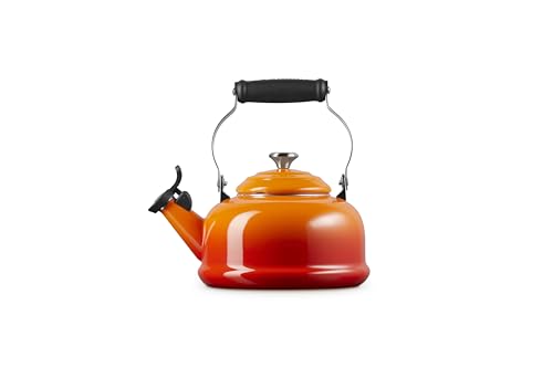 Image of Le Creuset Enamel On Steel Whistling Tea Kettle, 1.7 qt., Flame
