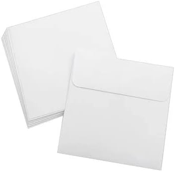 Miniatura 2 de Bluelines Sobres cuadrados troquelados para tarjetas de 5.5 x 5.5 pulgadas, color blanco, paquete de 20 unidades, blanco brillante, 5.5 x 5.5