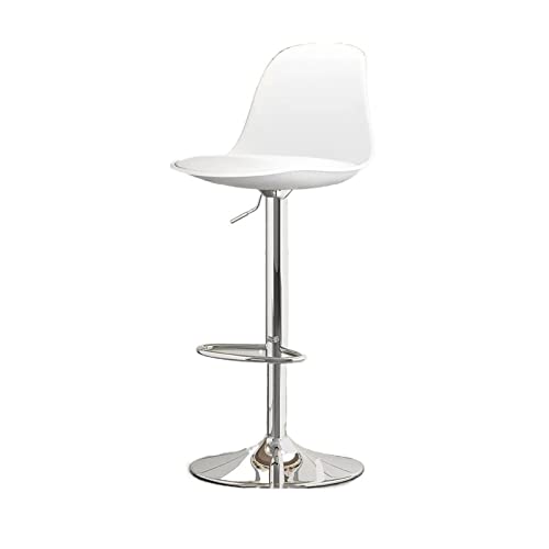 huanglyc-232 Taburetes de Bar Silla de Barra giratoria de 360 ​​Grados Silla de Barra elevable (60-80 cm) Taburete de Bar de pie Alto con Asiento de Cuero PU(Blanco)