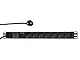 LogiLink Professional PDU7C01 Hochwertige 19 Steckdosenleiste 7-Fach CEE7/3 (Schutzkontakt) mit Überspannungsschutz und An/Aus Schalter schwarz