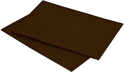 Image of Pillow Cover Pack of 2 - Microfiber 1800 Series Count Chocolate Solid Color 18X28 Inch Soft Feel