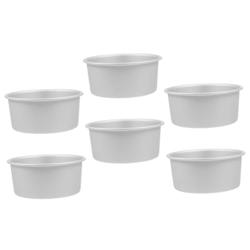 POPETPOP 6 piezas Molde para Pastel Redondo de Aluminio Molde para Bizcochos y Tartas Pequeño para Mousse y Postres Caseros