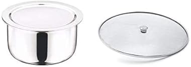 Satisfactory Nation Stainless Steel Patila Tope Topia Bhaguna Round Patila 3 Liter Patila with Lid and Steel Jali Net Cover