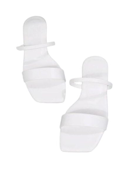 Latest Women Flats | Canvas Solid Open-Back Flats with PVC Sole | Stylish & Comfortable Foot for Women White 4-image-40