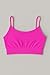 Kurve Girl’s Training Sports Bra – Seamless Bralette Kids Crop Cami Tank Top UV Protective Fabric UPF 50+ Made in USA, Neon Fuschia, Age 9-14