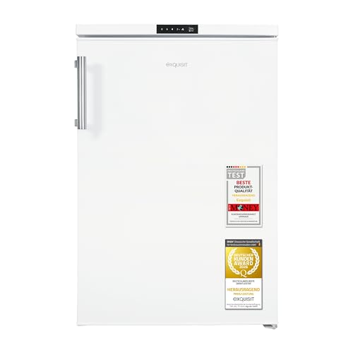 Exquisit Vollraumkühlschrank | 134 l Nutzinhalt, EEK: D, 38 dB, Standgerät | LED-Beleuchtung, elektronische Temperaturregelung, digitale Temperaturanzeige, Super-Kühl-Modus | KS516-V-HE-011D weiss