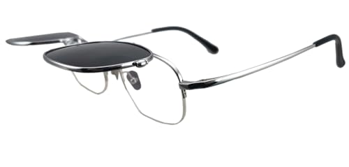 Circleperson Pure Titanium Eyeglasses Polarized Flip up Sunglasses Vintage Oval 49-21-1424