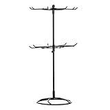 NOPEILVI 2 Tier rotierender Schmuck Display Ständer, Halskettenhalter Schmuckbaumarmband Ausstellungsorganisator für Halsketten Armbänder Ohrringe Ringe, Schwarz