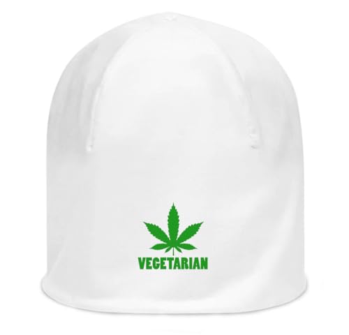 Bonnet en coton fin respirant avec motif végétarien vert et souple