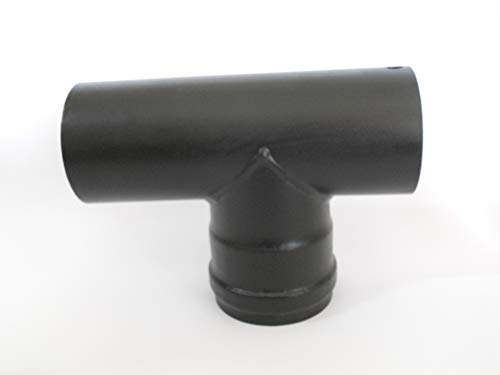 Conector en T para tubo de escape de humos, estufa de pellets de acero negro, diámetro 80 mm – 1 unidad