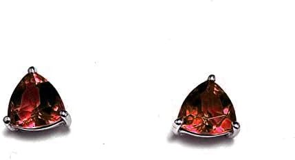E70707P & P71010 Mt. St. Helens Helenite Trillian (7mm&10mm) Shape Sterling Silver Studs Earrings and Matching Pendant