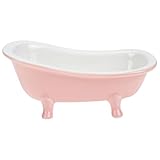 Yardwe Ceramic Flower Pot - Unique Bathtub Planter for Succulents and Small Plants, Compact and Versatile Decorative Container for Home Office Balcony, Pink