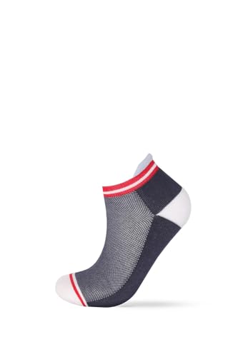 Katia & Bony Men's Athletic Low Cut Golf Socks – 4 Pairs Sports Performance Socks with Mesh Ventilation, Navy Blue White Red4