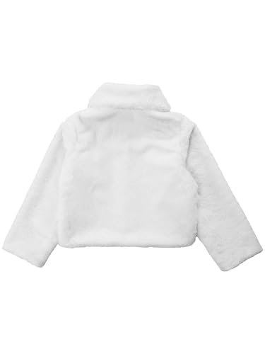 Kids Girls Faux Fur Jacket Coat Long Sleeve Open Front Bolero Jacket Outerwear Fall Winter Coat4