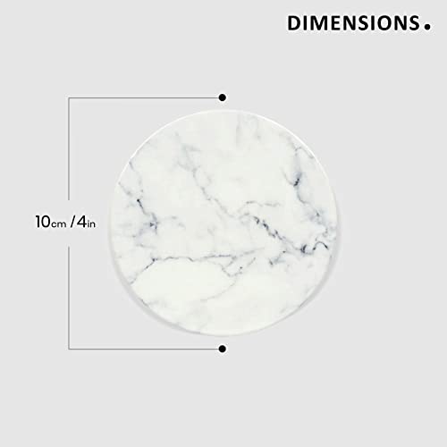 Naivasha Homeware Marble Coasters Set of 6, Stunning Decorative Coasters in GLOSS Finish, Elegant Stone with Cork Bottom - Image 2