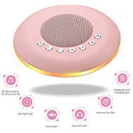 White Noise Machine - Sound Machine with LED Colorful Night Light for Kids Adult - 20 Non-Looping Soothing Sounds Baby Therapy Sound Machine, Built-in Auto-Off Timer & 3 Power Supply Modes(Pink)