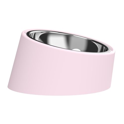 小型犬、中型犬、猫に適したペット犬用傾斜ボウル、漏れ防止犬用ボウル、猫用ボウル、お手入れ簡単なノンスリップベース15°傾斜ペット専用ボウルから分離することができます。 (Pink, m)