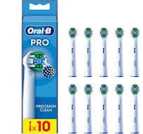Oral-B Pro Precision Clean Ricambi per Spazzolino Elettrico, Confezione da 10 Testine, Bianco - Originali
