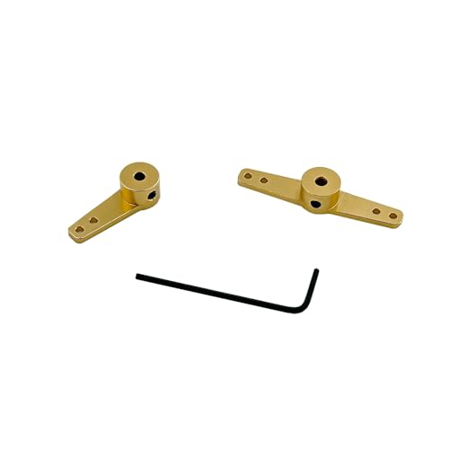 2PCS RC Airplane Boat Aluminum Steering Servo Arm Horn Single Dual Rocker Arm for RC Boat Ship Airplane Helicopter DIY Model Toy Parts (Single and Dual Arm)