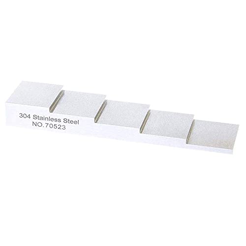 Bloque de prueba ultrasónico para calibre de espesor ultrasónico, bloque de calibración de 5 pasos 0.100" 0.200" 0.300" 0.400" 0.500", acero inoxidable 304 miniatura 5