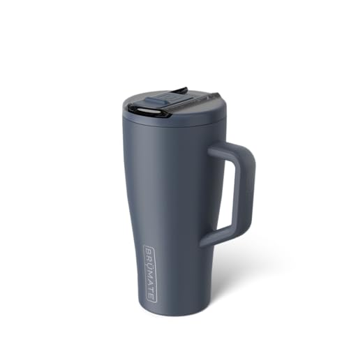 Image of BruMate Era Flip 30oz Tumbler with 100% Leakproof Covered Straw Lid | Hygienic Covered Straw | Insulated Stainless Steel Water Bottle with Handle | Cup Holder Friendly | BPA-Free (Nightfall Blue)