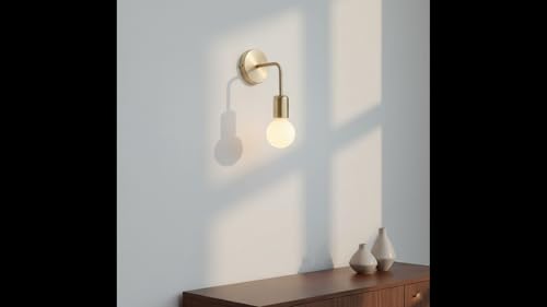 Image of Wall Lamp | Retro Style | Gold Matt | 10 x 15 x 9 cm | Indoor /Outdoor | Dimmable | Bedroom, Living Room, Dining Room (Gold Matt)