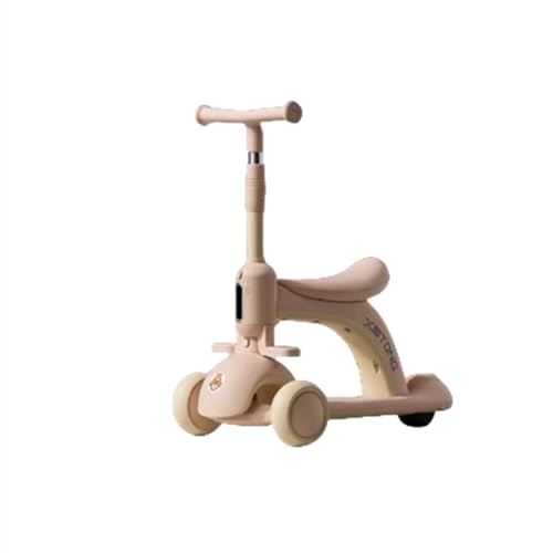 Aeroor 子供用三輪車 6-in-1 ベビーカー 押し棒付き サンシェード 360度回転 安全ベルト付き 幼児用乗用玩具 ブレーキシステム おもちゃ 軽量 おしゃれ 自転車 ギフト 1?6歳に適しています (ピンク,A)