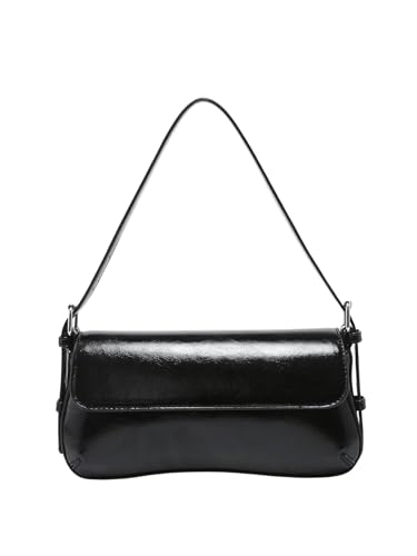 Image of Verdusa Women's Y2K Trendy Purse Boho Bags Faux Oiled Leather Tote Handbag Flap Underarm Shoulder Bag