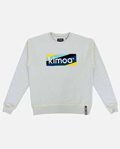 KIMOA Striped Logo Gris Sudadera, Unisex Adulto