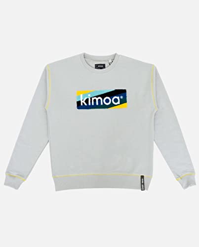 KIMOA Striped Logo Gris, Sudadera Unisex Adulto, XS-S
