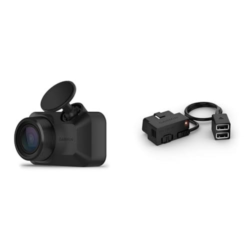 Garmin Dash Cam Mini 3, Super Compact Dash Cam, 140-degree Field of View, Incident Detection, 1080p HD Video, Built in Clarity Polariser, Parking Guard & Garmin Constant Power Cable,Black
