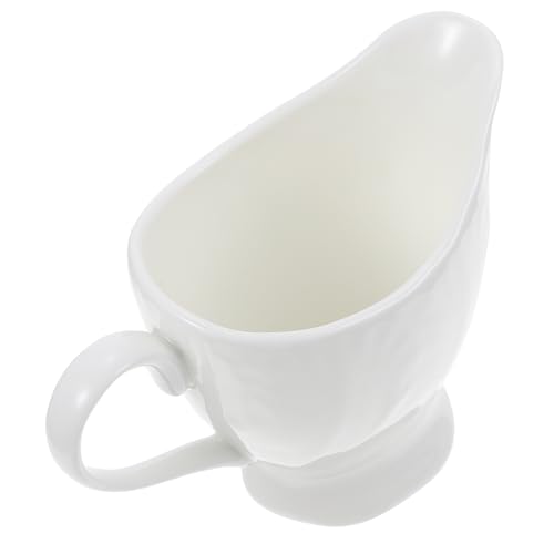 Cabilock Ceramic Milk Jug Milk Container Small Milk Pitcher Serving Milk Jug Mini Containers Small Sauce Cups Creative Milk Jug Latte Art Pitcher Milk Frother Cup Creamer Ceramics White