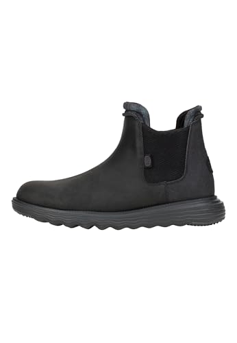 HEYDUDE Branson Classic - Scarpe Uomo Slip-On Stivaletti, Black/Black, 43