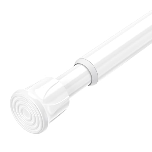 Image of AIZESI Tension Rods for Windows 28 to 48 inch, Adjustable Short Curtain Rods No Drilling Small Tension Rods for Windows Door Kitchen Curtain, White