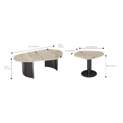 Image of Wakefit Center Table | 1 Yr Warranty | Coffee Table for Living Room Wooden, Tea Table for Living Room Wooden, Sofa Table, Free Installation from Brand, Modern Multi-Functional & Wobble-Free(Mocca)