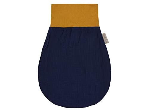 KraftKids Trappelzak mousseline donkerblauw voor de lente / zomer van mousseline katoen verkrijgbaar in twee maten