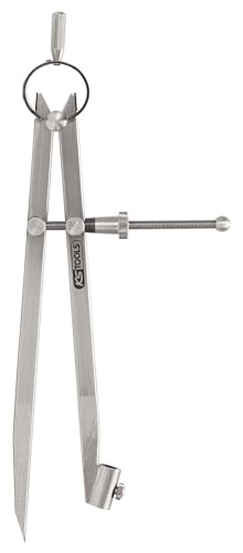 KS Tools 300.0411 Compas porte crayon acier carbone bruni Pointe trempée Longueur 200 mm Ouverture 200 mm