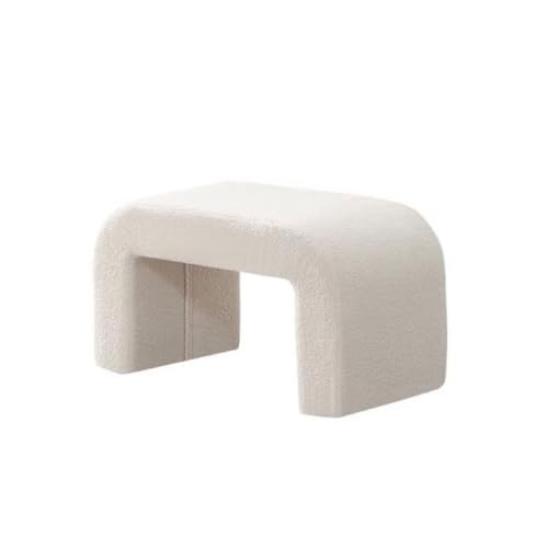 Petit banc à chaussures blanc et repose-pieds ottoman pour entrée - 2