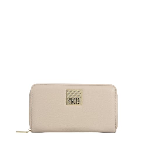 Portefeuille Rachel Ynot compact en simili cuir beige avec multiples rangements