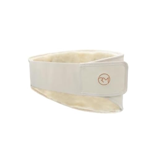Rohn Moden Lammfell Nierenwärmer aus Merinowolle, verstellbarer Nierengurt aus Schaffell, Öko Rückenwärmer, Flexigurt für Damen und Herren, weicher Thermogurt (Creme, M, 85-115 cm)